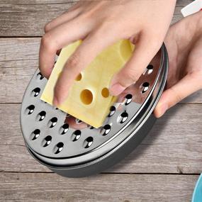 img 1 attached to 🧀 Cheese Grater Akamino Grater Lemon: With Food Storage Container & Lid Grinder - Perfect for Hard Parmesan, Ginger, Vegetables, Butter (Black)