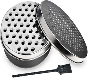 img 4 attached to 🧀 Cheese Grater Akamino Grater Lemon: With Food Storage Container & Lid Grinder - Perfect for Hard Parmesan, Ginger, Vegetables, Butter (Black)