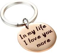 💑 meiligo couple's gift key chain set - 'in my life' & 'i love you more' pendant key chains logo