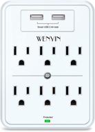 ⚡ wenyin wall outlet extender surge protector: 6 ac outlets + 2 usb ports, etl listed, 1680 joules protection logo