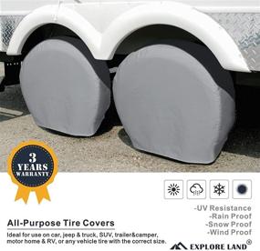img 3 attached to 🔘 Premium Land Tire Covers 4-Pack - Heavy-Duty Tire Wheel Protectors for Truck, SUV, Trailer, Camper, RV - Universally Fits Tire Diameters 26-28.75 inches, Charcoal