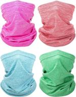 🧣 unisex kids neck gaiters: uv protection scarves for summer - pack of 4 logo
