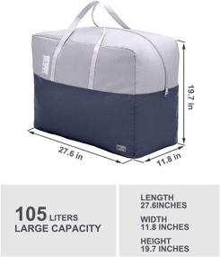 img 2 attached to 105L Large Capacity Storage Bags for Bedding and Clothing, 2PCS Down Comforter Storage Bags with Zippers - Oxford Cloth Moving Bag