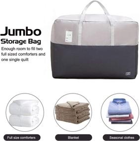 img 3 attached to 105L Large Capacity Storage Bags for Bedding and Clothing, 2PCS Down Comforter Storage Bags with Zippers - Oxford Cloth Moving Bag