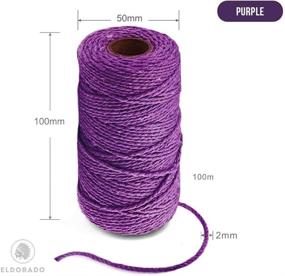 img 3 attached to 🧵 Eldorado Natural Cotton Twine String: 2mm Diameter, 100m/109y All-Purpose Use, Crafts, Artwork, Gardening, DIY Projects, Party, Wedding, Decorations (1 Pack, Purple)