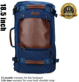 img 3 attached to WITZMAN Canvas Backpack Travel Rucksack Backpack Vintage Duffel Bag Laptop Bag Casual Daypack (18