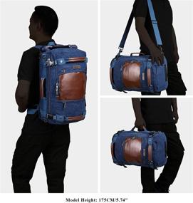 img 2 attached to WITZMAN Canvas Backpack Travel Rucksack Backpack Vintage Duffel Bag Laptop Bag Casual Daypack (18