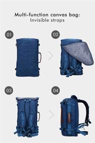 img 1 attached to WITZMAN Canvas Backpack Travel Rucksack Backpack Vintage Duffel Bag Laptop Bag Casual Daypack (18