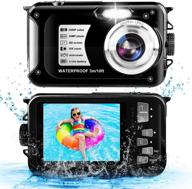 📷 waterproof camera 10ft anti shake 16x zoom underwater camera 1080p fhd 30mp video waterproof digital camera for snorkeling and vacation (black) logo
