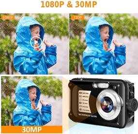 img 3 attached to 📷 Waterproof Camera 10FT Anti Shake 16X Zoom Underwater Camera 1080P FHD 30MP Video Waterproof Digital Camera for Snorkeling and Vacation (Black)