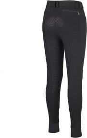 img 3 attached to Comfortable and Stylish HR Farm Ladies Middle Rise Full Seat Silicone Knit Breeches for Women Riding Pants