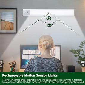 img 3 attached to 🔦 54 LED Motion Sensor Cabinet Lights: Wireless Rechargeable LED Night Light Bars for Wardrobe, Kitchen, Stair, Hallway - 2 Packs