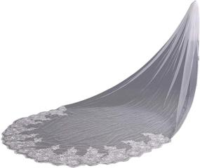 img 4 attached to 💍 Elegant Lace Edge Sequins Cathedral Length Long Bridal Wedding Veil with Comb by Babyonline