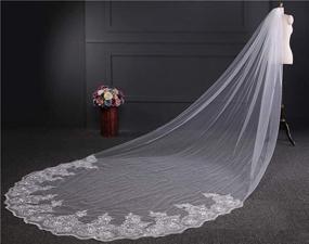 img 1 attached to 💍 Elegant Lace Edge Sequins Cathedral Length Long Bridal Wedding Veil with Comb by Babyonline