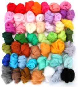 img 4 attached to Tosnail 250g/8.8 oz Wool Roving Felting Wool Yarn - 50 Colors