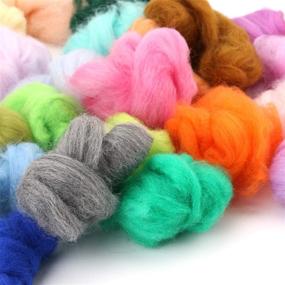 img 1 attached to Tosnail 250g/8.8 oz Wool Roving Felting Wool Yarn - 50 Colors