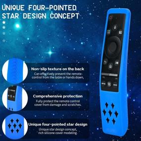 img 3 attached to 📺 Silicone Remote Controller Case for Samsung BN59 Series Smart TV - Protective Holder, Soft Skin Shockproof Anti-Slip Cover for Samsung QLED 8K 4K TV Remote BN59-01312A (Blue)