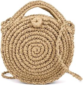 img 4 attached to Women Handwoven Summer Rattan Shoulder
