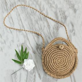 img 3 attached to Women Handwoven Summer Rattan Shoulder