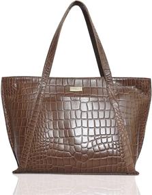 img 4 attached to 👜 Стильные кожаные сумки-хобо для женщин с молнией и магнитным замком - модные сумки и кошельки