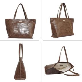 img 1 attached to 👜 Стильные кожаные сумки-хобо для женщин с молнией и магнитным замком - модные сумки и кошельки