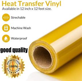 img 3 attached to 🍋 SHOMKIEE Lemon Gold Adhesive PVC Glossy Heat Transfer Vinyl HTV, 12 Inch x 8 Feet Rolls for Cricut & Silhouette Cameo - Iron On Vinyl