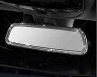 🚗 yuwaton car interior trim bling accessories rearview mirror rhinestone decals for mercedes benz c300 glc w205 2015-2019 (fits c class glc 2015-2018) logo