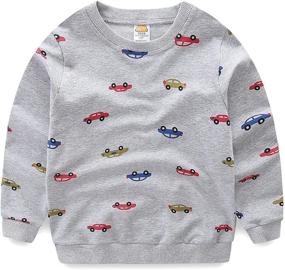 img 4 attached to 👕 Cute Cartoon Printed Sweatshirt: Mud Kingdom Little Boys' Casual Pullover