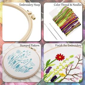 img 3 attached to 🌸 Beginner's Embroidery Kit: Cross Stitch Plant & Flower Patterns, Funny Starter Kit for Decor - 1PCS