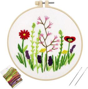 img 2 attached to 🌸 Beginner's Embroidery Kit: Cross Stitch Plant & Flower Patterns, Funny Starter Kit for Decor - 1PCS