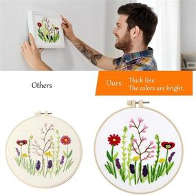 img 1 attached to 🌸 Beginner's Embroidery Kit: Cross Stitch Plant & Flower Patterns, Funny Starter Kit for Decor - 1PCS