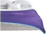 🌧️ ultra waterproof blanket: stay dry in style with purple/blue jumbo 80x60 for adults and pets. unparalleled leakproof performance! perfect bed, mattress, furniture protector. ez wash/dry & ultrasoft noiseless fabric. logo