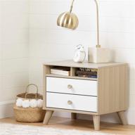 🌙 south shore yodi 2-drawer nightstand: sleek soft elm and pure white storage solution логотип