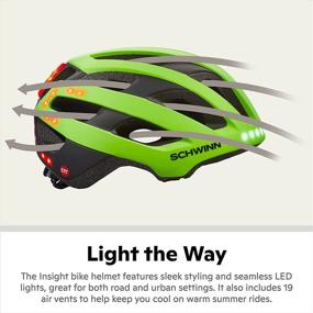 img 1 attached to 🚲 Schwinn Insight LED Lighted ERT Youth/Adult Bike Helmet, Head Circumferences 54-62 cm, Sizing Guide, Multiple Color Options