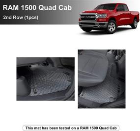 img 4 attached to 🚗 YelloPro USA-Made Heavy Duty Car Floor Mat Accessories for 2019, 2020 Dodge Ram 1500 Quad Cab - All-Weather Anti-Slip Liner in Black Rubber - 2nd Row (Bucket Seating)