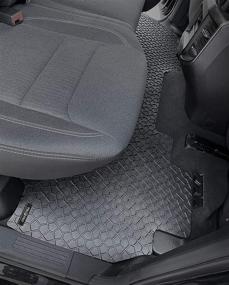 img 1 attached to 🚗 YelloPro USA-Made Heavy Duty Car Floor Mat Accessories for 2019, 2020 Dodge Ram 1500 Quad Cab - All-Weather Anti-Slip Liner in Black Rubber - 2nd Row (Bucket Seating)