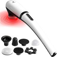 👐 cordless handheld back massager 2600mah with heat - effective pain relief for muscles, foot, neck, shoulder, leg, and calf - electric percussion full body massager with 6 speeds logo