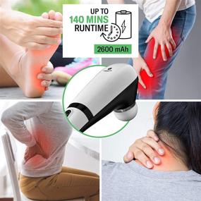 img 1 attached to 👐 Cordless Handheld Back Massager 2600mAh with Heat - Effective Pain Relief for Muscles, Foot, Neck, Shoulder, Leg, and Calf - Electric Percussion Full Body Massager with 6 Speeds