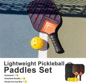 img 3 attached to 🏓 USAPA Approved Pickleball Paddles Set by Monster Planet - Honeycomb Core with Polypropylene Carbon Fiber, 2 Paddles + 4 Pickleball 40 Holes Balls + 1 Bag