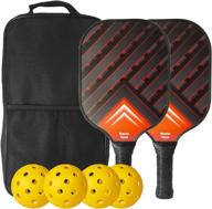 🏓 usapa approved pickleball paddles set by monster planet - honeycomb core with polypropylene carbon fiber, 2 paddles + 4 pickleball 40 holes balls + 1 bag логотип