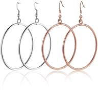 uniwill plated stainless steel hoop dangle earrings for women girls with circle endless fishhook design - ideal for sensitive ears logo