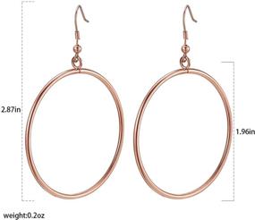 img 2 attached to UNIWILL Plated Stainless Steel Hoop Dangle Earrings for Women Girls with Circle Endless Fishhook Design - Ideal for Sensitive Ears