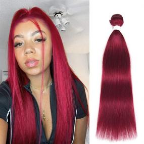 img 4 attached to X Tress Burgundy Straight Brazilian Extension