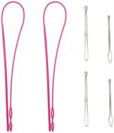 joycoco easy threader needle set - 2 flexible 🧶 drawstring threaders - rose red - (6 pcs) drawstring replacement tools logo