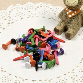 img 1 attached to Versatile 600-Piece Split Craft Pins: Colorful Scrapbooking Brads and Paper Fasteners in Various Sizes