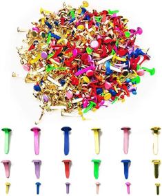 img 4 attached to Versatile 600-Piece Split Craft Pins: Colorful Scrapbooking Brads and Paper Fasteners in Various Sizes