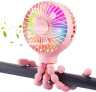 👶 agwim mini stroller fan for baby: portable handheld fan with aromatherapy, led lights, and 2600mah battery operated logo