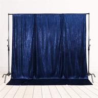 🎉 squarepie sequin backdrop: non-transparent & sturdy stain photography background - glitter curtain ideal for parties - 4ft x 8ft navy blue logo