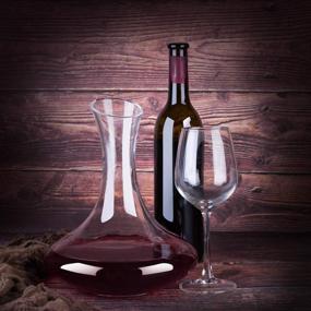 img 2 attached to 🍷 LAIEN Hand-Blown Glass Wine Decanter - Lead-Free Red Wine Breather Carafe, 1800 ML - Aerating Decanter, Perfect Gift for Wine Enthusiasts and Wine Accessories