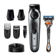 🧔 braun beard detail trimmer & hair clippers for men - cordless & rechargeable - silver - 10 piece set logo